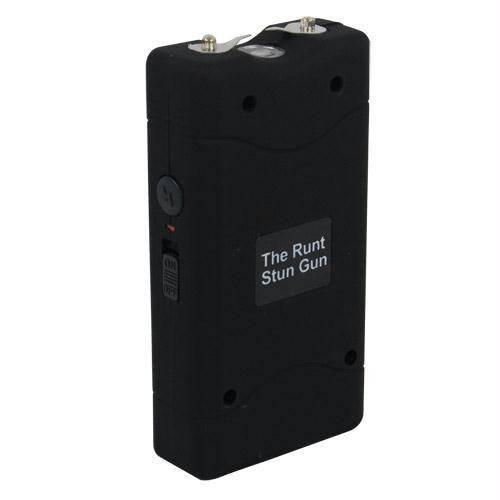 Rechargeable Runt 20,000,000 volt stun gun with flashlight and wrist strap disable pin Black