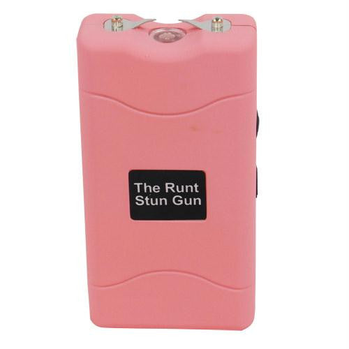 Rechargeable Runt 20,000,000 volt stun gun with flashlight and wrist strap disable pin Pink