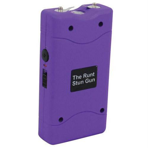 Rechargeable Runt 20,000,000 volt stun gun with flashlight and wrist strap disable pin Purple
