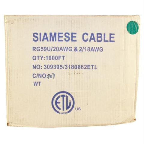 1000 FOOT SIAMESE RG59 CABLE BLACK