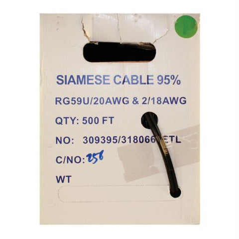 500 FOOT SIAMESE RG59 CABLE BLACK