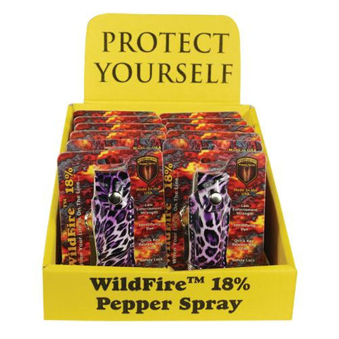 Wildfire&#xA0;12 Fashion 1-2oz Leatherette Pepper Spray with Counter Display