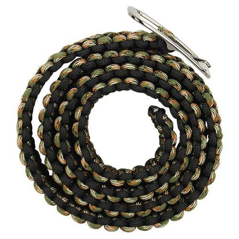 Paracord Camo Belt with metal buckle. The Paracord belt has 93.5 feet of 550 paracord. It can be used as an everyday belt but has other