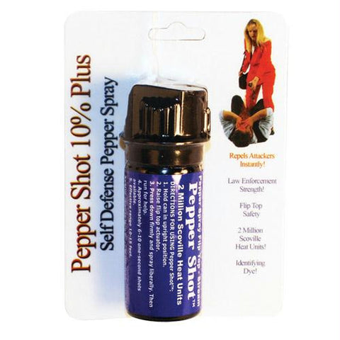 Pepper Shot 2 ounce 10% Flip top Actuator Pepper Spray Stream