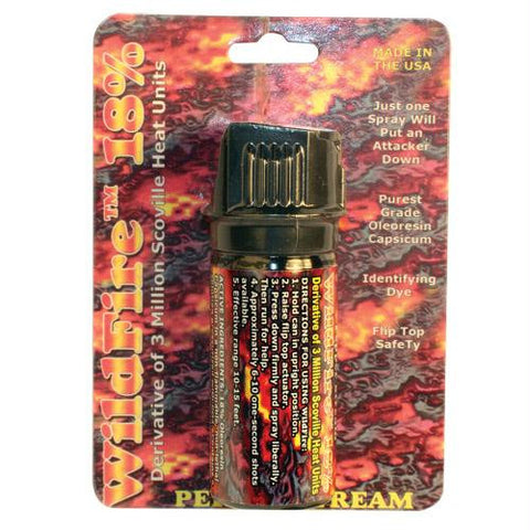 Wildfire 2 ounce 18% Flip top Actuator Pepper Spray Stream