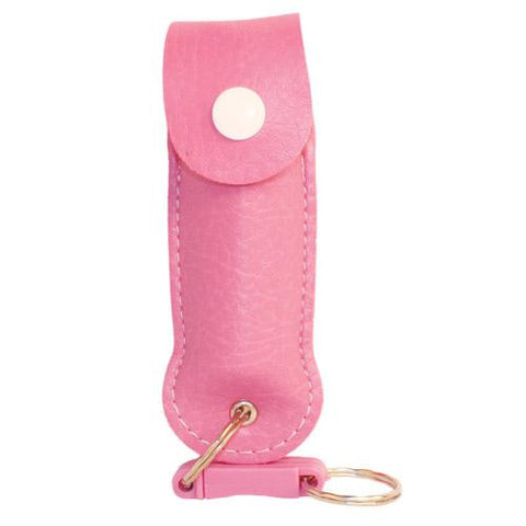 Wildfire 1-2 oz leatherette holster and Quick Release Key Chain pink